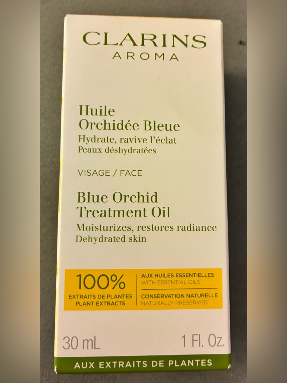 Clarins Blue Orchid Treatment Oil Face 30mL 1 Fl Oz New Sealed